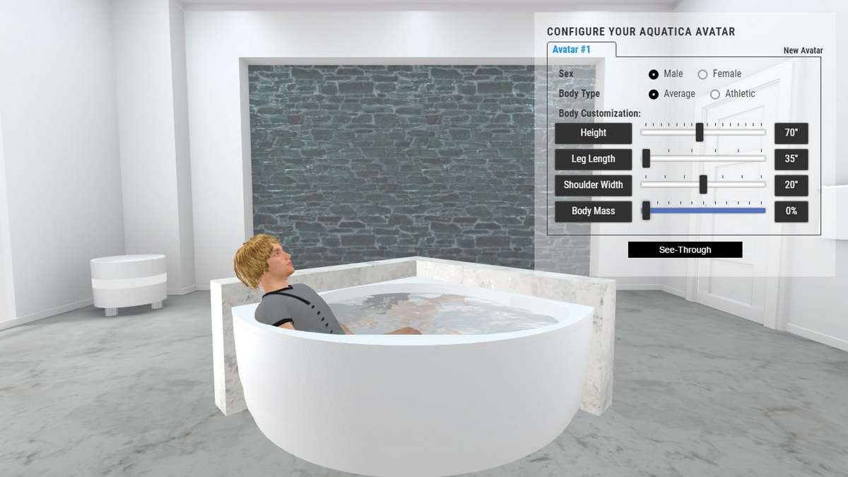 Cleo Bathtub 3D Body Position